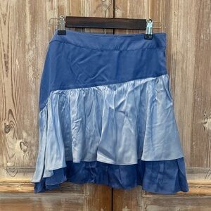 Chic Two-Tone Blue A-Line Skirt
